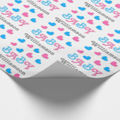 性はベビーシャワーのハートのコレクションA09を明らかにします ラッピングペーパー (角)