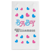 性はベビーシャワーのハートのコレクションA22を明らかにします スモールペーパーバッグ (裏面)