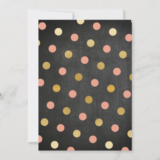 性はベビーシャワーの招待の金ゴールドの花柄の黒を明らかにします 招待状 (裏面)