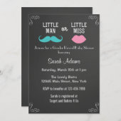 性はベビーシャワーの招待状の黒板を明らかにします 招待状 (正面/裏面)