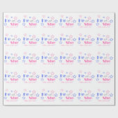 性はベビーシャワーを彼または彼女ベビーシャワー明らかにします ラッピングペーパー (フラット)