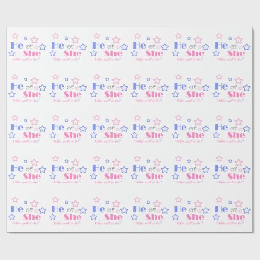 性はベビーシャワーを彼または彼女ベビーシャワー明らかにします ラッピングペーパー (フラット)