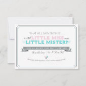 性はベビーシャワーを明らかにします 招待状 (正面)