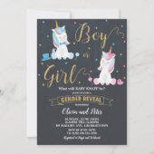 性はユニコーンの男の子を明らかにしますまたは女の子の性は明らかにします 招待状 (正面)