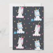 性はユニコーンの男の子を明らかにしますまたは女の子の性は明らかにします 招待状 (裏面)