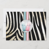 性は哺乳瓶の男の子または女の子の招待状を明らかにします 招待状 (裏面)