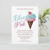 性は招待状の青いですかピンクのアイスクリームを明らかにします 招待状 (スタンド正面)