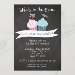 性は招待状を明らかにします(カップケーキまたはスタッドのマフィン) 招待状