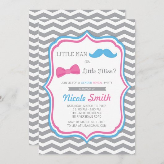 性は招待状/性を明らかにします招待を明らかにします 招待状 (正面/裏面)