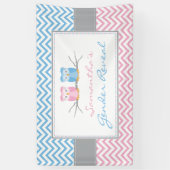 性は旗青い及びピンクのフクロウを明らかにします 横断幕 (縦)