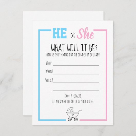 性は明らかにします 招待状 (正面/裏面)