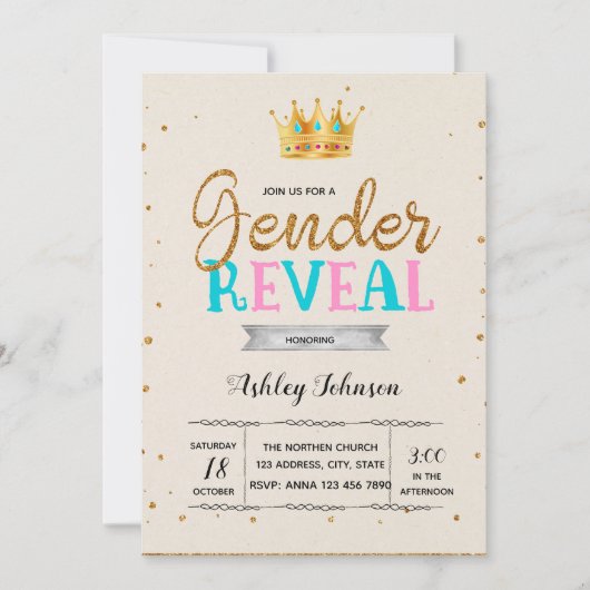 性は王子の王女の招待を明らかにします 招待状 (正面)