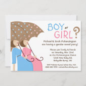 性は青い及びピンクパーティの招待状を明らかにします 招待状 (正面)