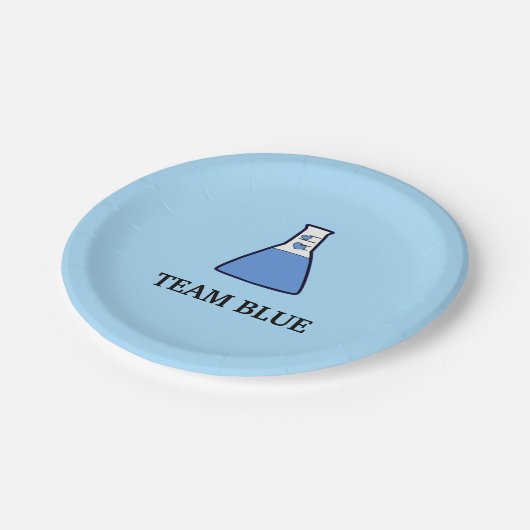 性は青い性を明らかにします科学のビーカーを明らかにします ペーパープレート (アングル)