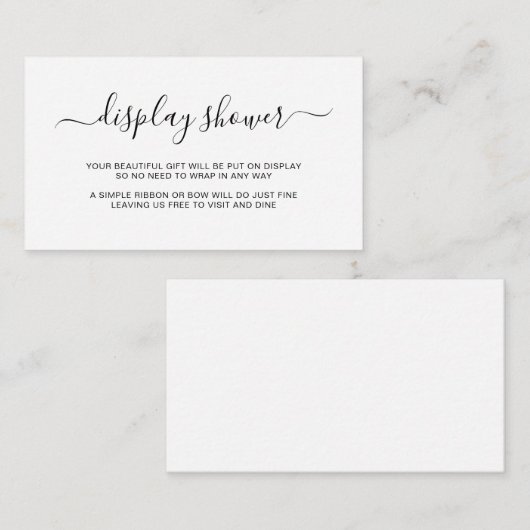 性シンプルエレガント別表示シャワー エンクロージャーカード (正面/裏面)