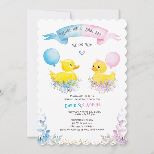 性パーソナライズされた別の表示招待状 招待状 (正面)