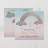 性別お披露目とベビーシャワーの招待状 招待状 (正面/裏面)