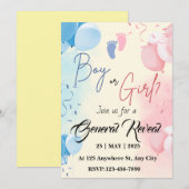 性別お披露目パーティー招待状テンプレート シーズンカード (正面/裏面)