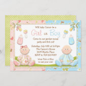 性別お披露目パーティー招待状 招待状 (正面/裏面)