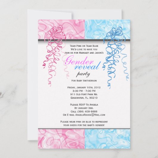 性別お披露目パーティー招待状 招待状 (正面)