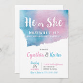 性別お披露目パーティー 招待状 (正面/裏面)