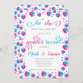 性別お披露目パーティー 招待状 (正面/裏面)