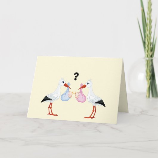 性別がかわいいコウノトリを明らかにする 招待状 (正面)