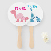 性別がかわいい亀の手のサインを明らかにする ハンドファン (正面&裏面)