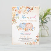 性別がカボチャの小さな赤ちゃんシャワーを明らかにする 招待状 (スタンド正面)