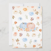 性別がカボチャの小さな赤ちゃんシャワーを明らかにする 招待状 (裏面)