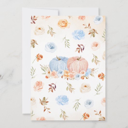 性別がカボチャの小さな赤ちゃんシャワーを明らかにする 招待状 (裏面)