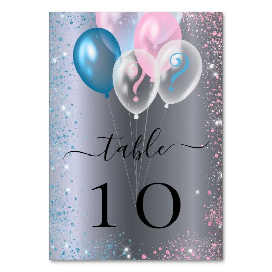 性別がシルバーピンクの青の表の番号を表示 テーブルナンバー (正面)