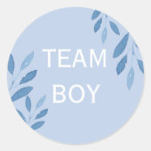 性別がチームボーイブルーウォーターの色のフローラ ラウンドシール (正面)