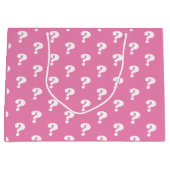 性別がパーティーの疑問符をピンクと青で表示 ラージペーパーバッグ (正面)