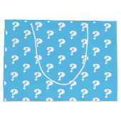 性別がパーティーの疑問符をピンクと青で表示 ラージペーパーバッグ (裏面)