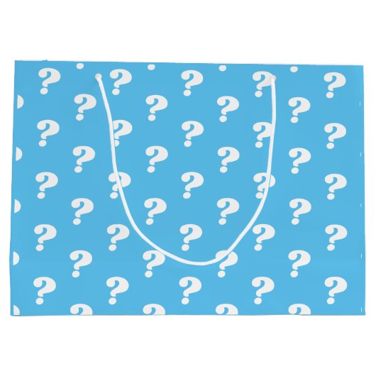 性別がパーティーの疑問符をピンクと青で表示 ラージペーパーバッグ (裏面)