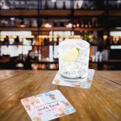 性別がパーティーパンパステディベアのピンク色を明らかにする スクエアペーパーコースター