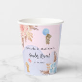 性別がパーティーパンパステディベアのピンク色を明らかにする 紙コップ (正面)