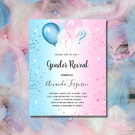 性別がパーティーピンクの青い男の子の女の子の招待を明らかにする