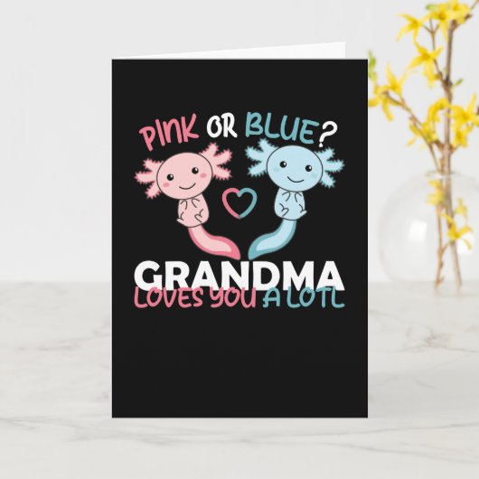 性別がピンクか青いおばあちゃんが愛していることを明らかにする カード (黄色い花)