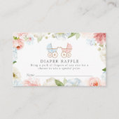 性別がピンクとブルーのおむつラッフルを明らかにする エンクロージャーカード (正面)
