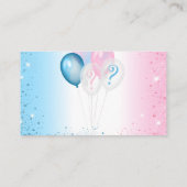 性別がピンクの青い男の子の女の子の本の要求を明らかにする エンクロージャーカード (裏面)