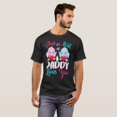 性別がピンクまたは青のパパあなたを愛する象眼を明らかにする Tシャツ (正面フル)