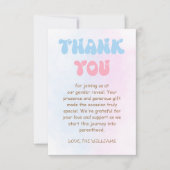 性別がピンクミニマルブモダンルー サンキューカード (正面)