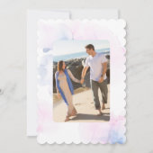 性別がブルーピンクのカップケーキウォーターの色のパーティーを表示 招待状 (裏面)