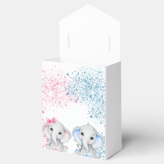 性別がベビー象の女の子の男の子ピンクの青を明かす フェイバーボックス (オープン)