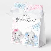 性別がベビー象の女の子の男の子ピンクの青を明かす フェイバーボックス (正面サイド)