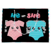 性別が可愛いシャワーバッグを明かす ラージペーパーバッグ (正面)