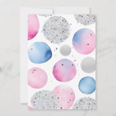 性別が可愛いテディベアの男の子または女の子のテンプレートを明らかにする 招待状 (裏面)