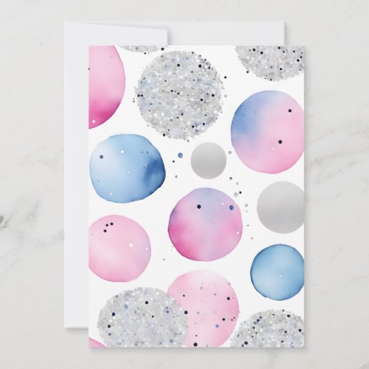 性別が可愛いテディベアの男の子または女の子のテンプレートを明らかにする 招待状 (裏面)